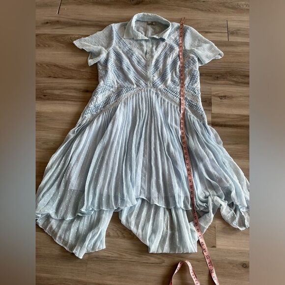 Asos 18 Plus Size baby Blue Floral Lace Dress - Picture 6 of 8